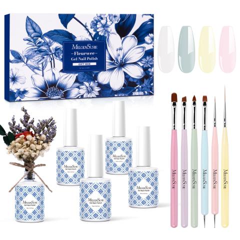 Fleurwee HEMA-Free & HPMA-Free & TPO-Free Plant-based Gel Nail Polish Gift Box - 0.5 fl oz/15ml
