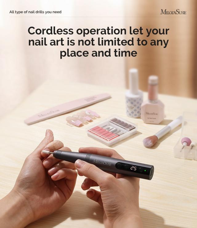 PC180F Pen-Shaped Rechargeable Nail Drill 25,000RPM - Black