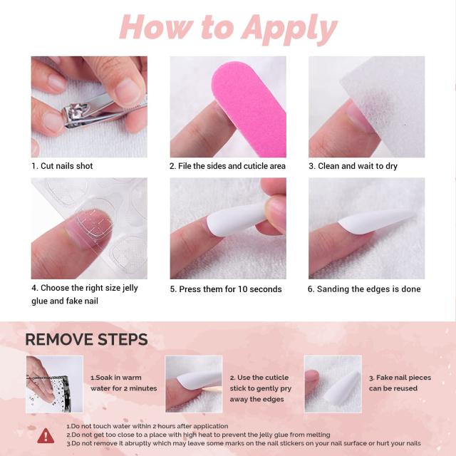 White Lie Acrylic Press On Nails Kits