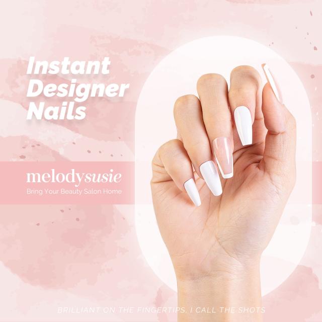 White Lie Acrylic Press On Nails Kits